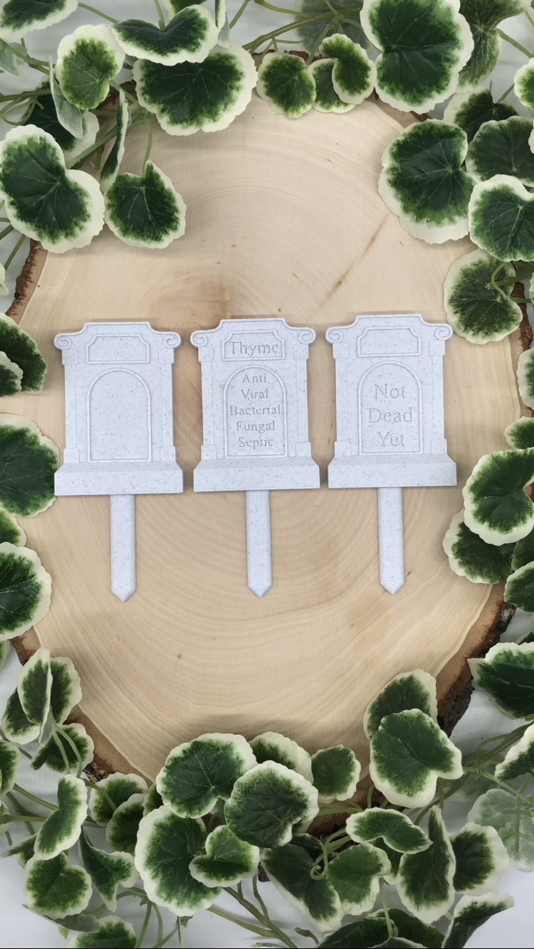 Thyme Headstone Plant Marker (Not Dead Yet)