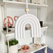 Load image into Gallery viewer, White Mini Macramé Rainbow Wall Hanging