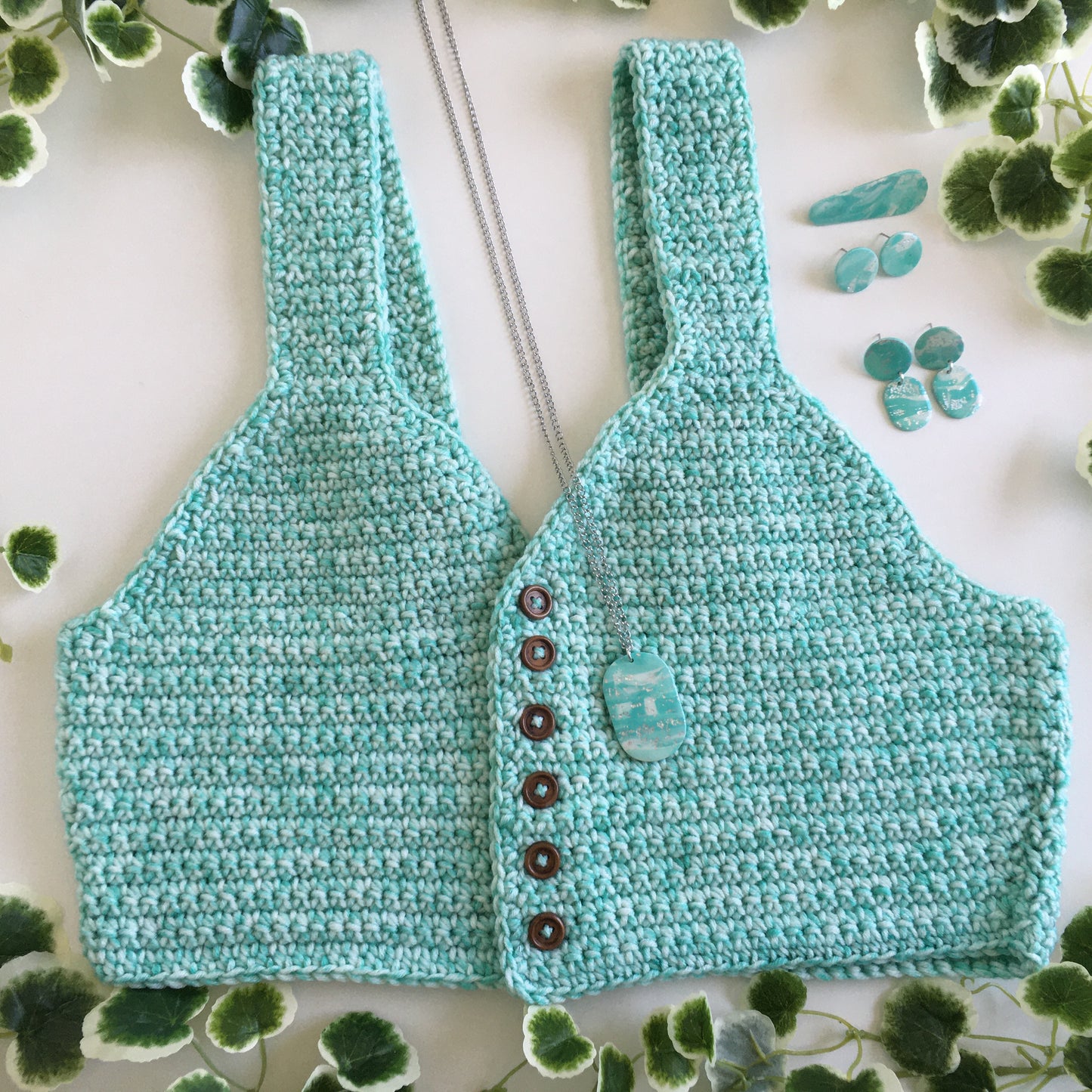 Teal Marble Jewelry Set