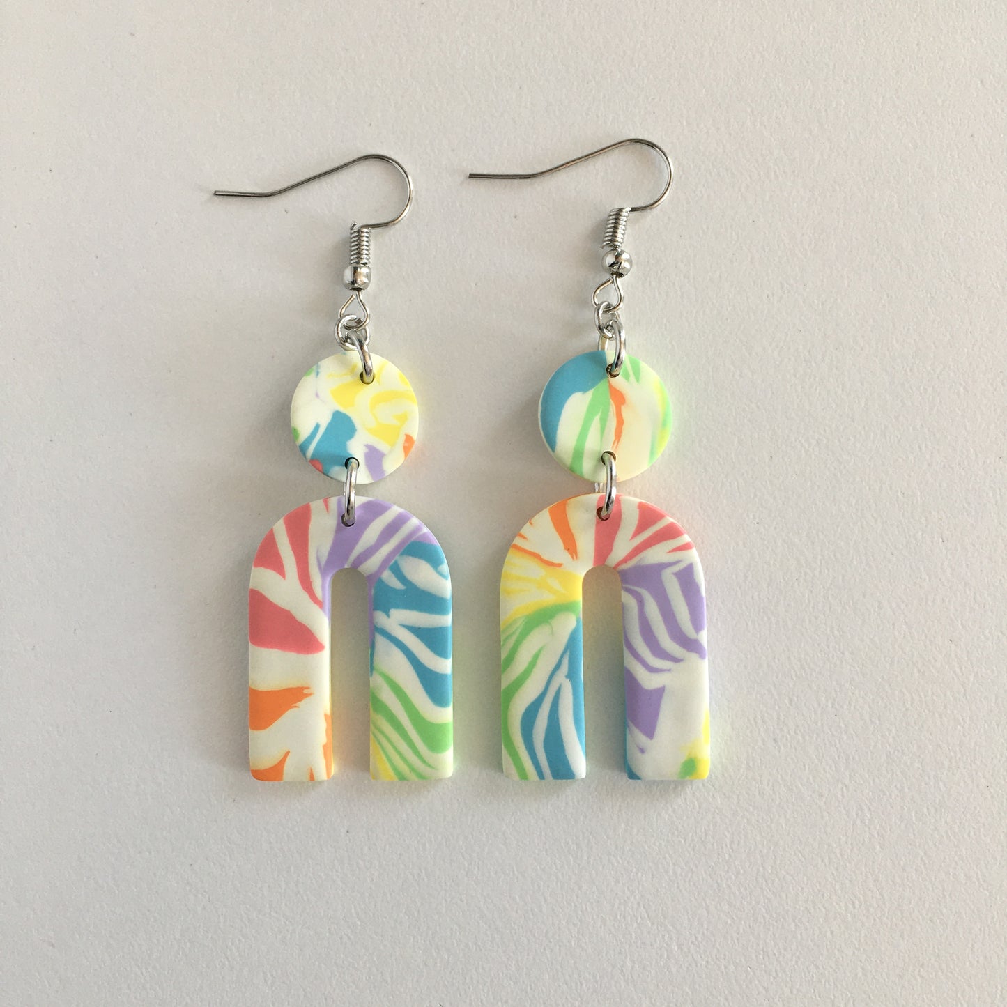Rainbow Tie Dye Earrings