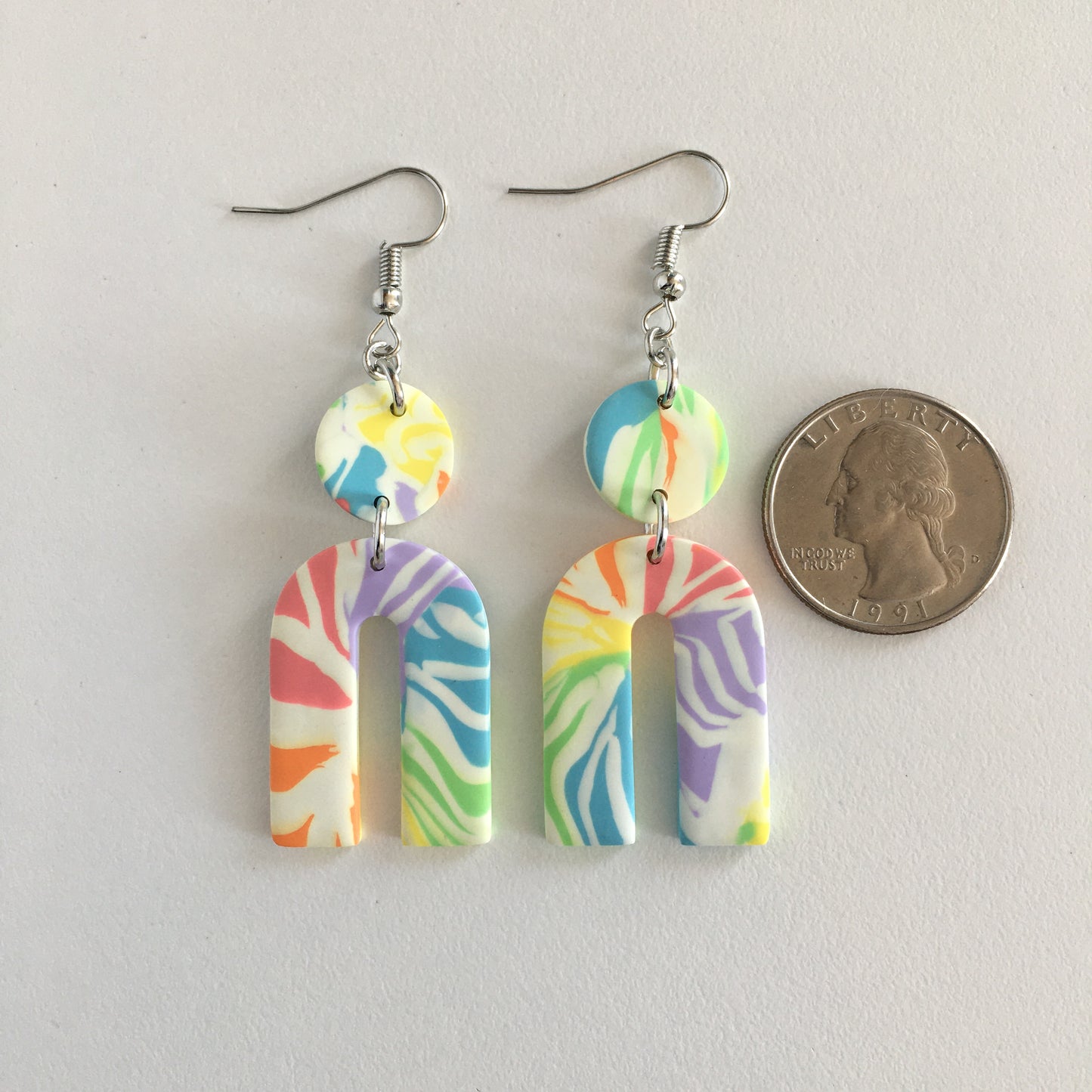 Rainbow Tie Dye Earrings