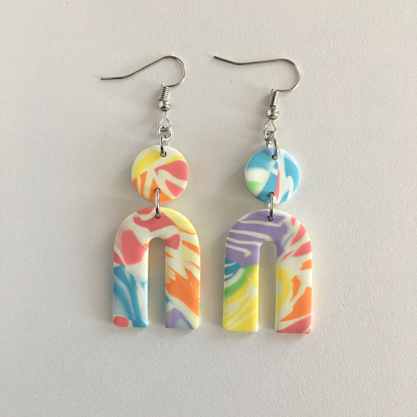 Rainbow Tie Dye Earrings