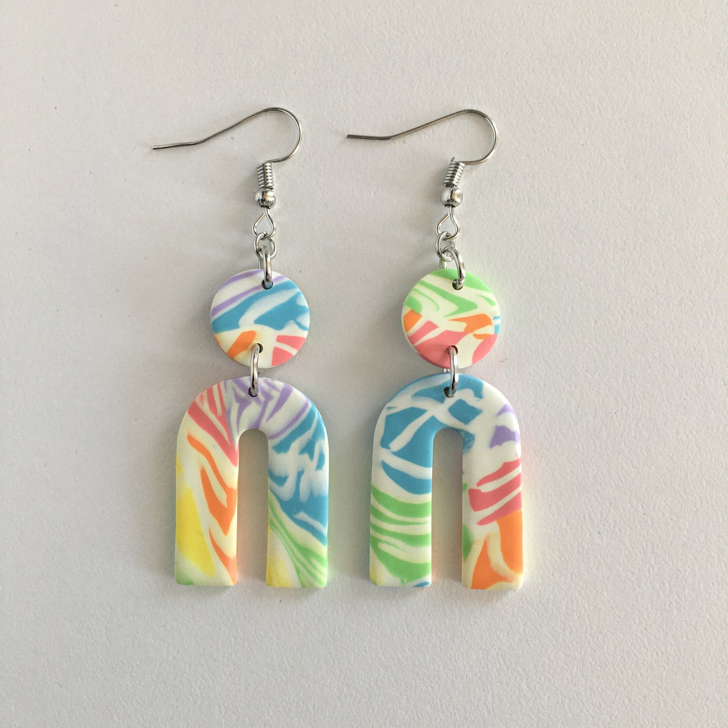 Rainbow Tie Dye Earrings