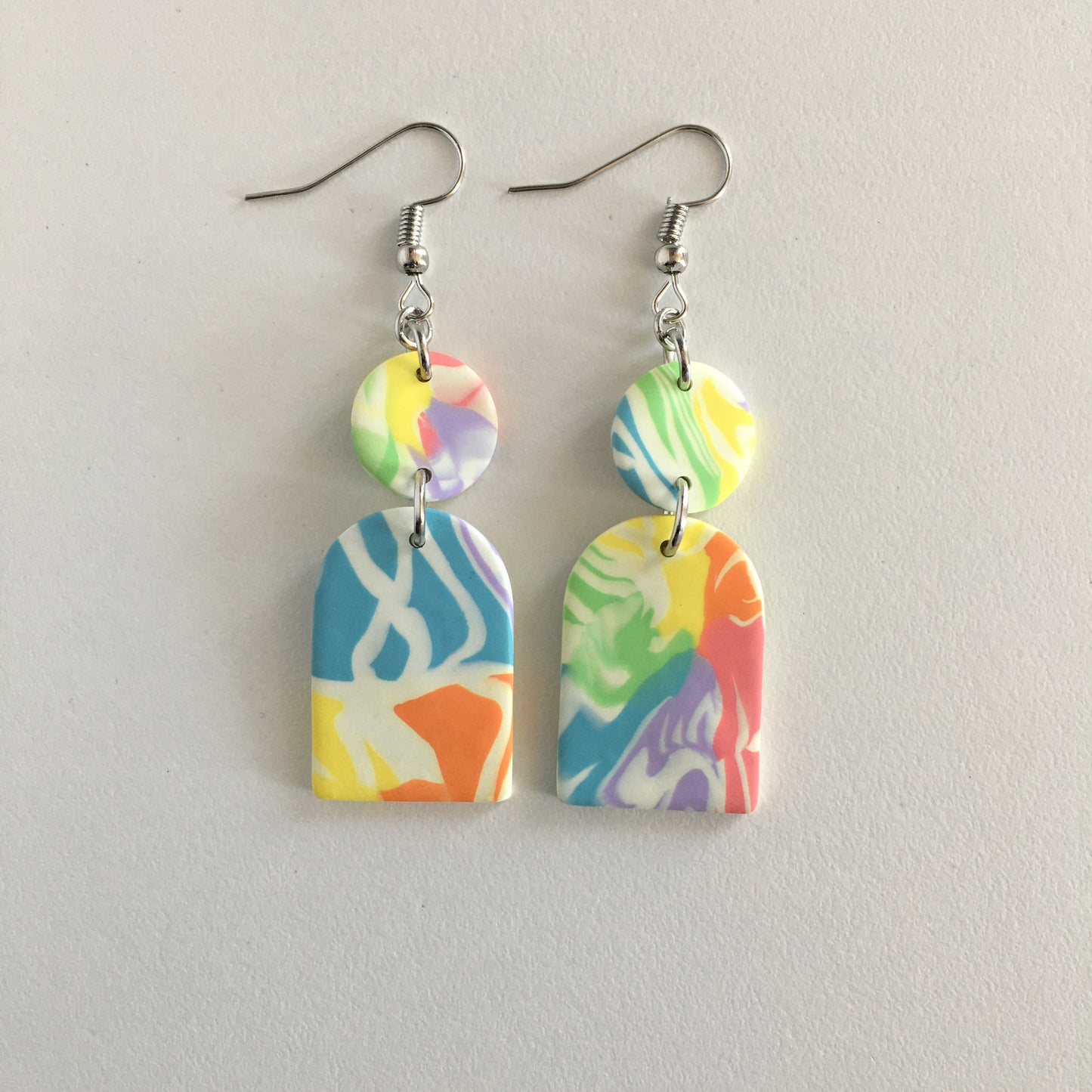 Rainbow Tie Dye Earrings