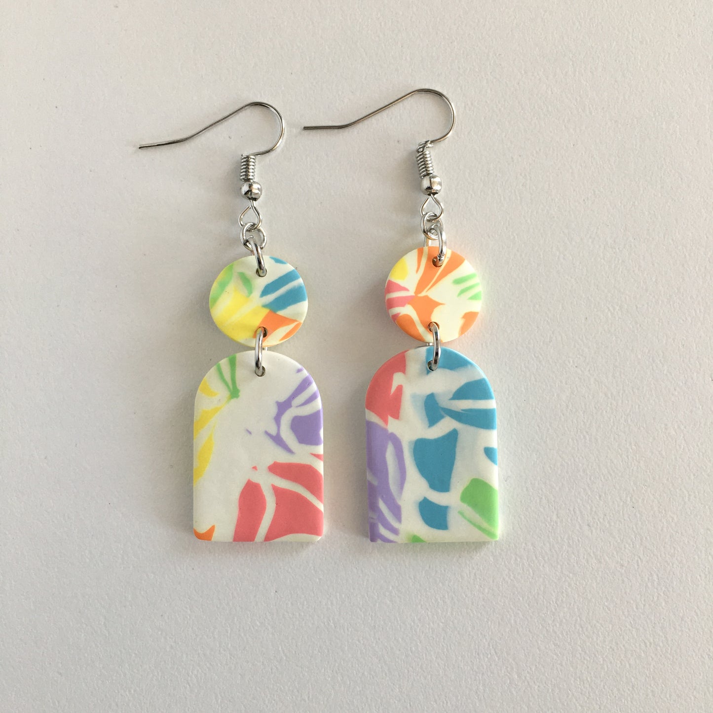 Rainbow Tie Dye Earrings
