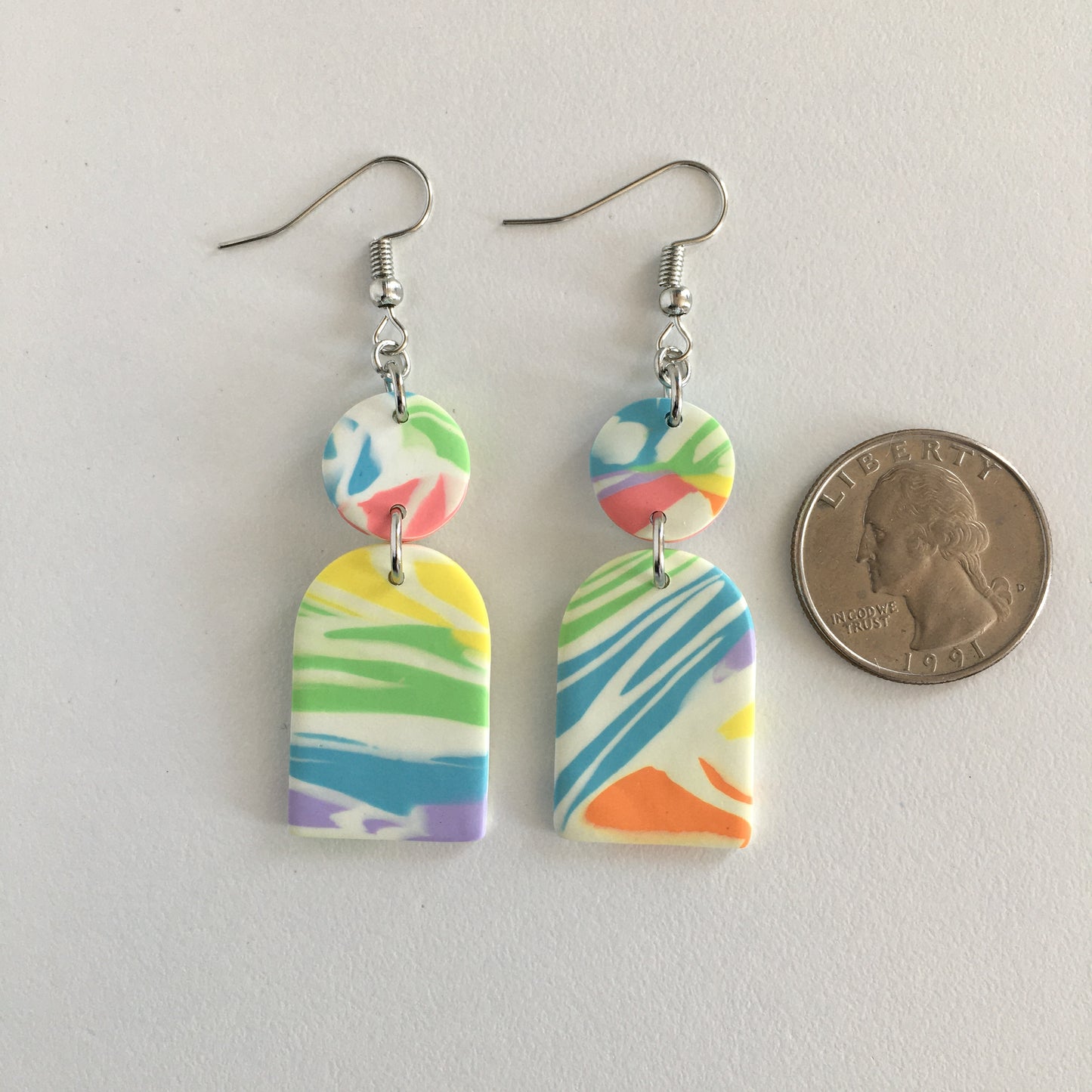 Rainbow Tie Dye Earrings