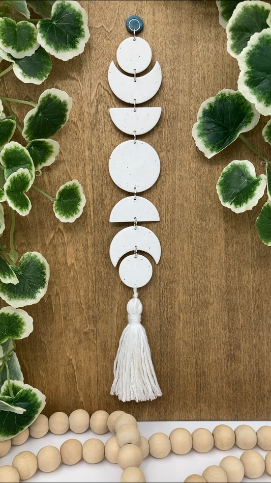 White Moon Phase Wall Hanging