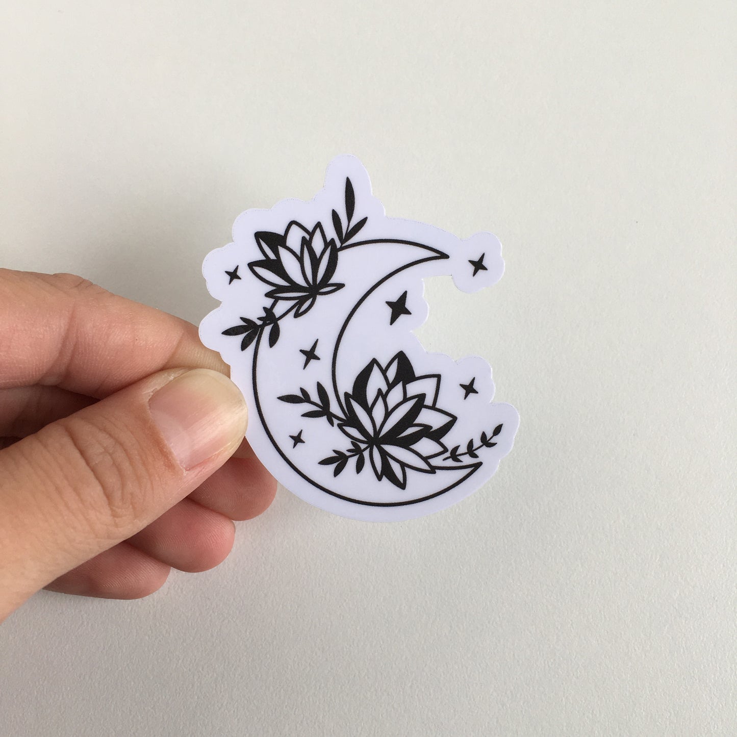 Lotus Moon Waterproof Vinyl Sticker