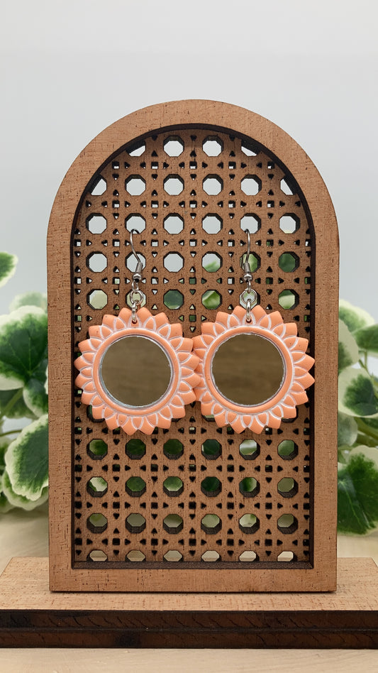 Mirrored Sunflower Dangles