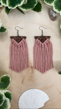 Load image into Gallery viewer, Pink Daisy Macrame Dangles