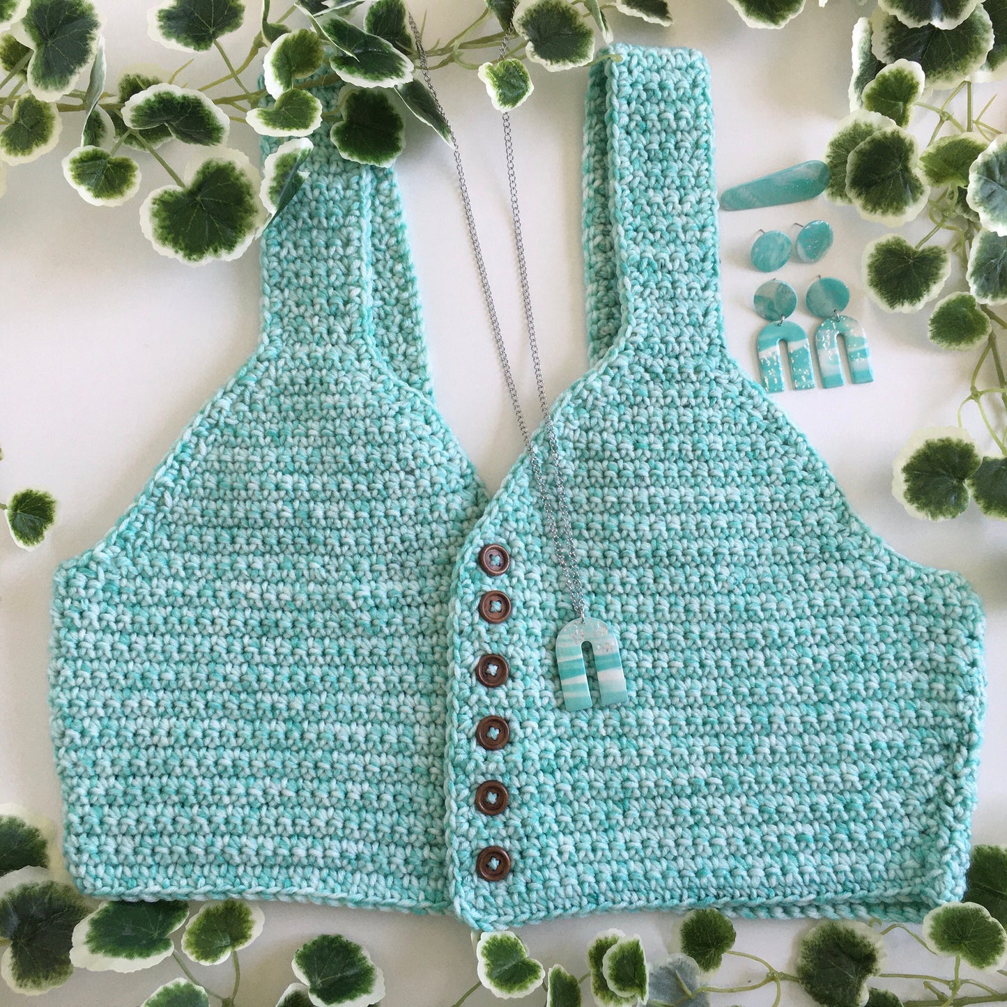 Teal Marble Jewelry Set