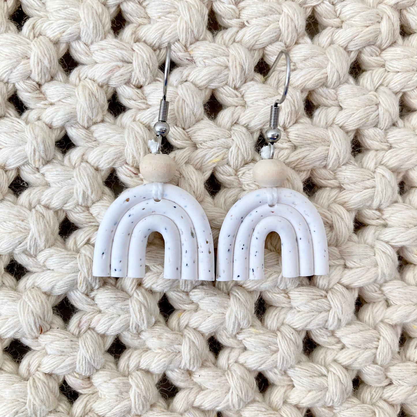 Mini Macrame Rainbow Earrings