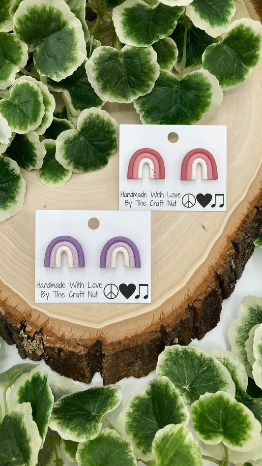 Mini Macrame Ombre Rainbow Studs