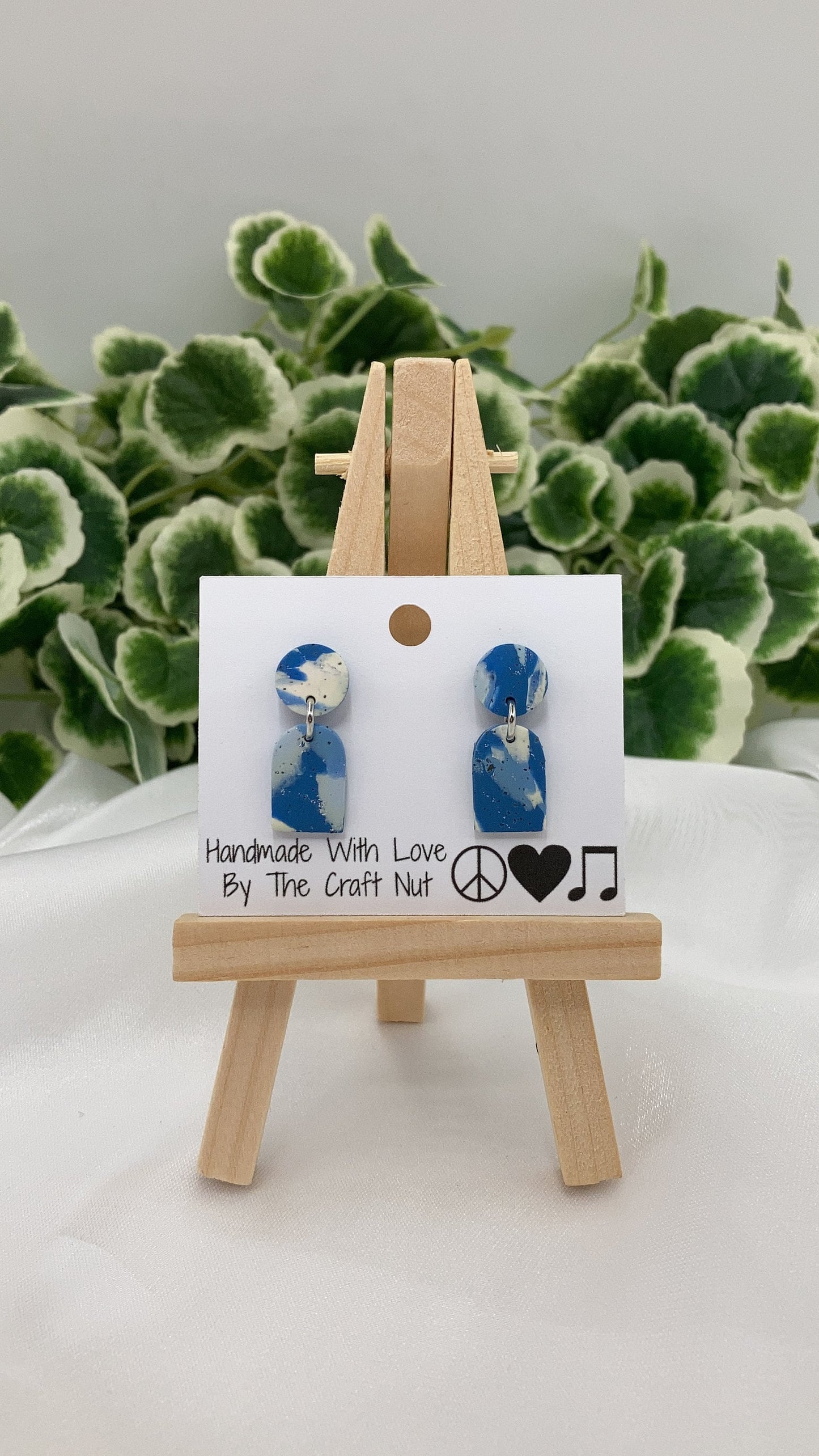 Mini Marbled Boho Arch Handmade Stud Dangles