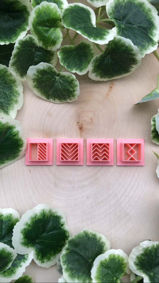 Square Statement Stud Clay Cutters - .5"