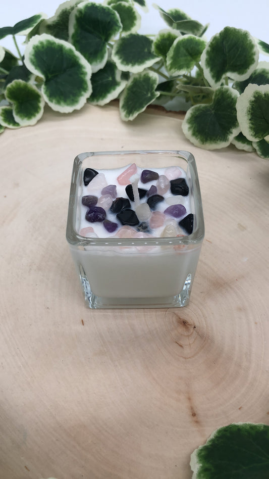 Square Full Moon Crystal Candle