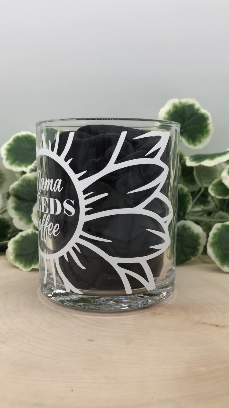 Mama Needs Coffee Sunflower Glass Mug