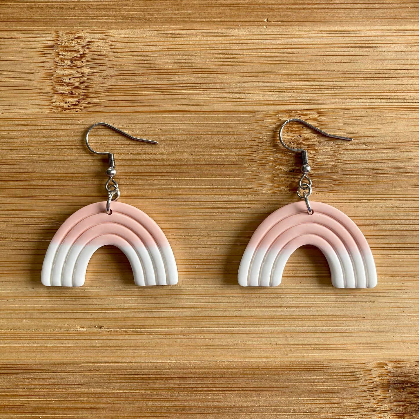 Embossed Rainbow Dangles in Pink