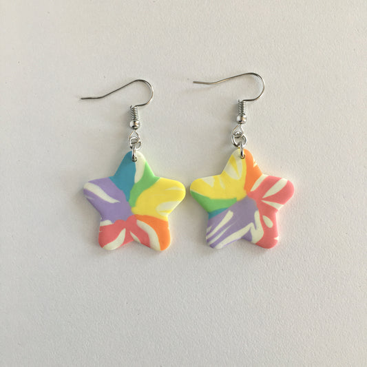 Rainbow Tie Dye Earrings