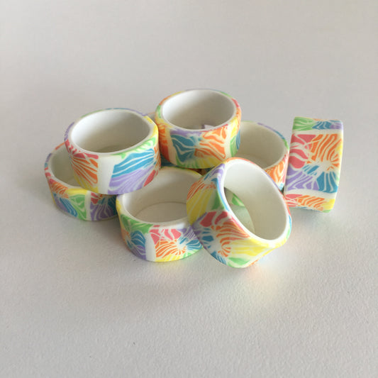 Rainbow Tie Dye Rings