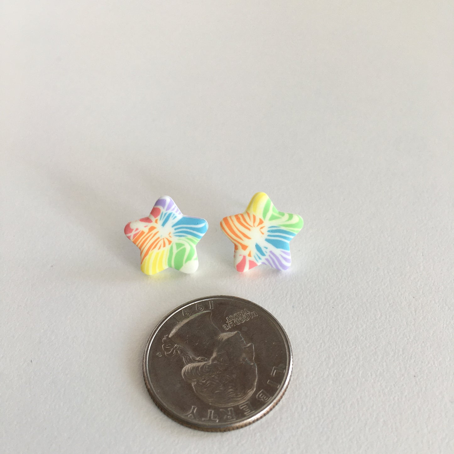 Rainbow Tie Dye Stud Earrings