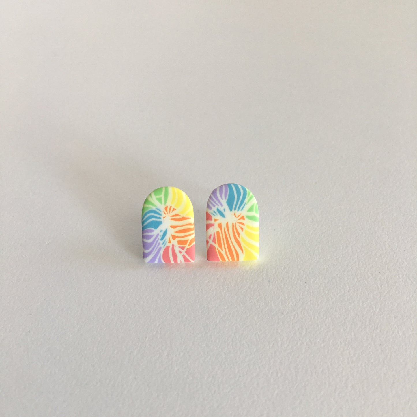 Rainbow Tie Dye Stud Earrings