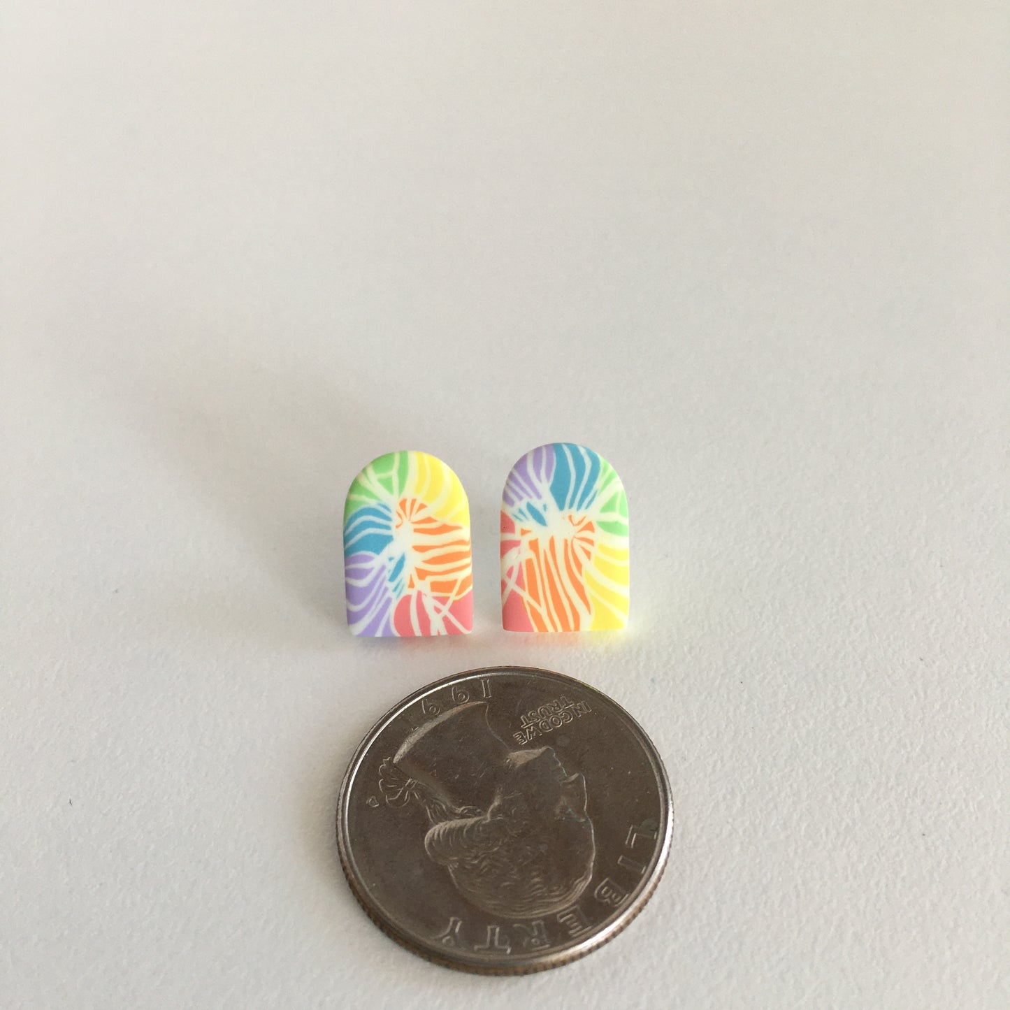 Rainbow Tie Dye Stud Earrings