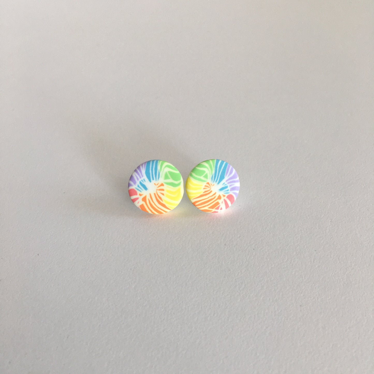 Rainbow Tie Dye Stud Earrings