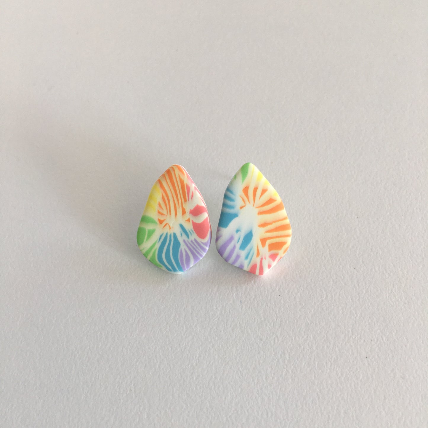 Rainbow Tie Dye Stud Earrings