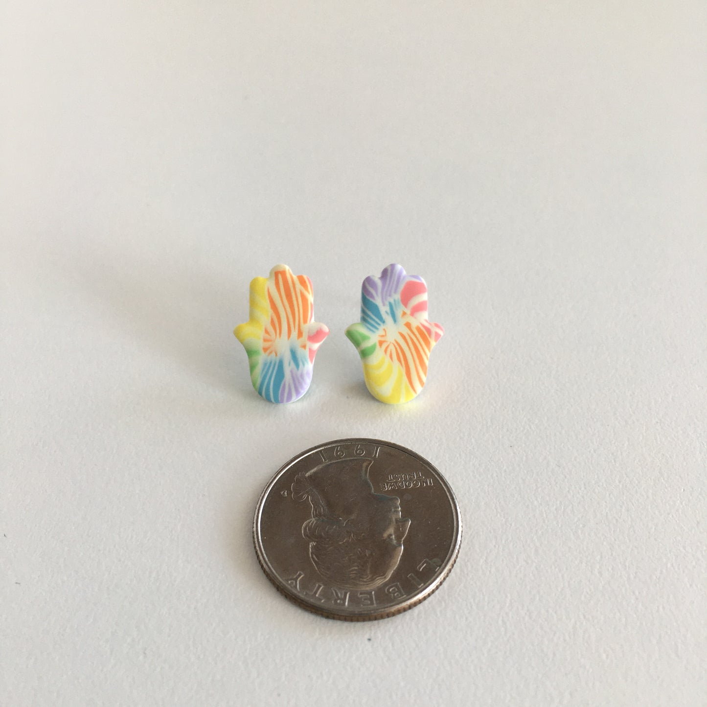 Rainbow Tie Dye Stud Earrings