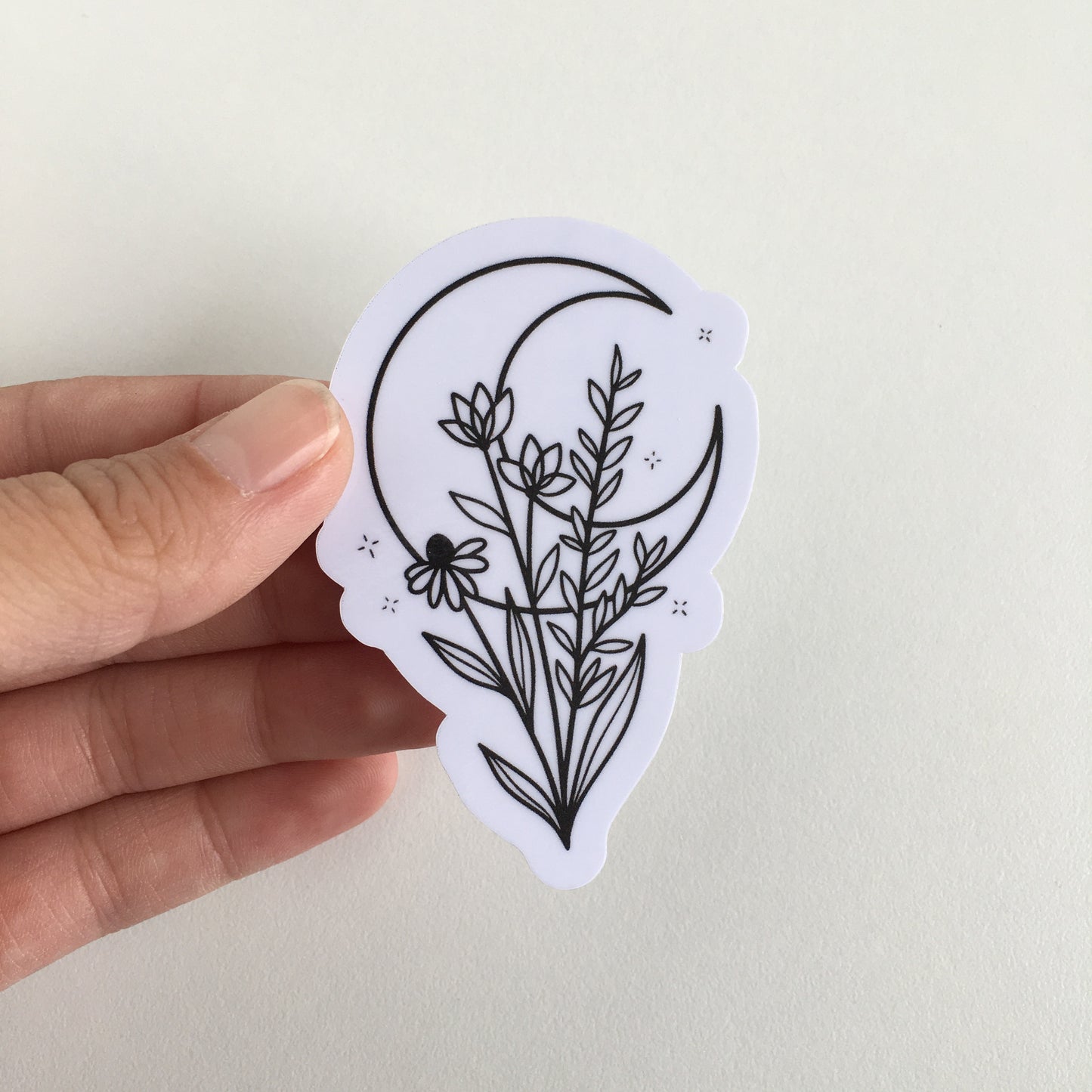 Botanical Moon Vinyl Sticker