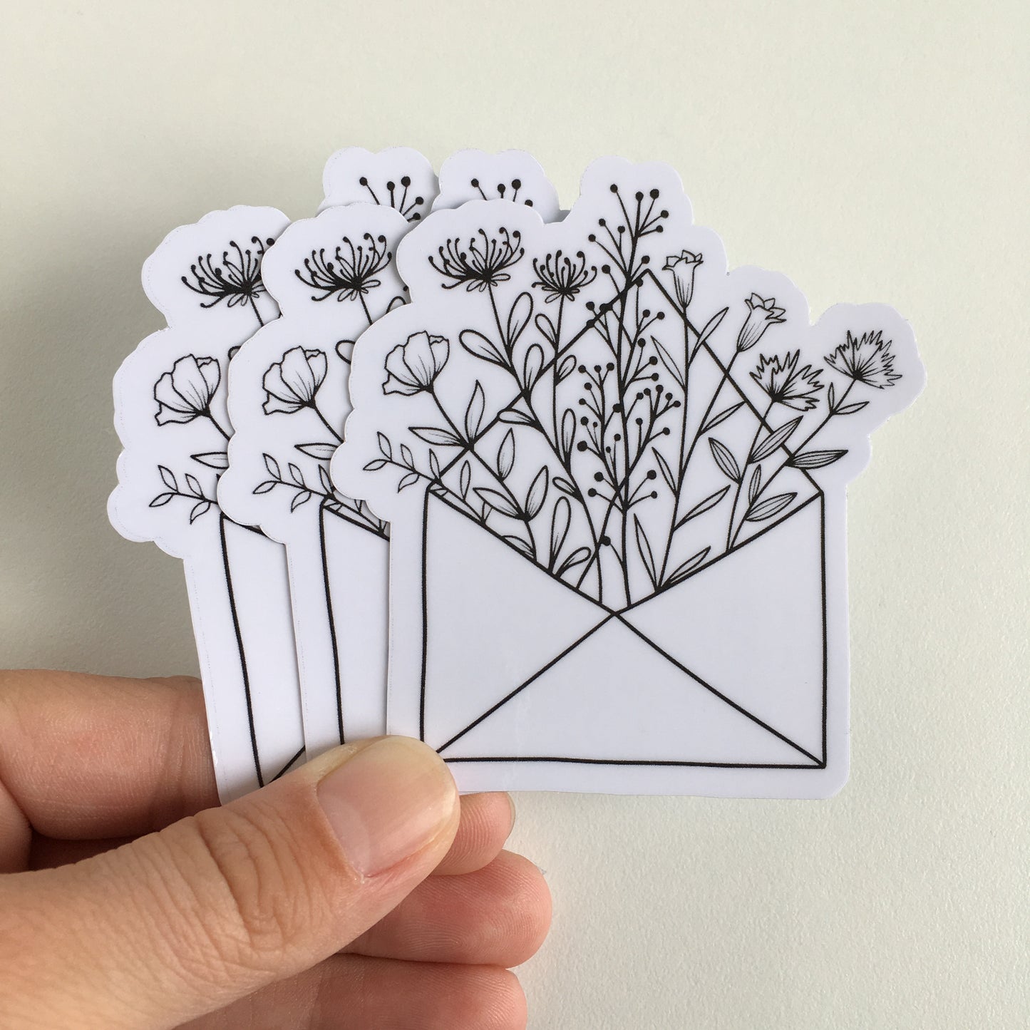 Envelope Of Flowers Waterproof Vinyl Sticker