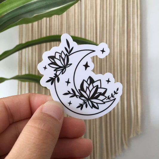 Lotus Moon Waterproof Vinyl Sticker