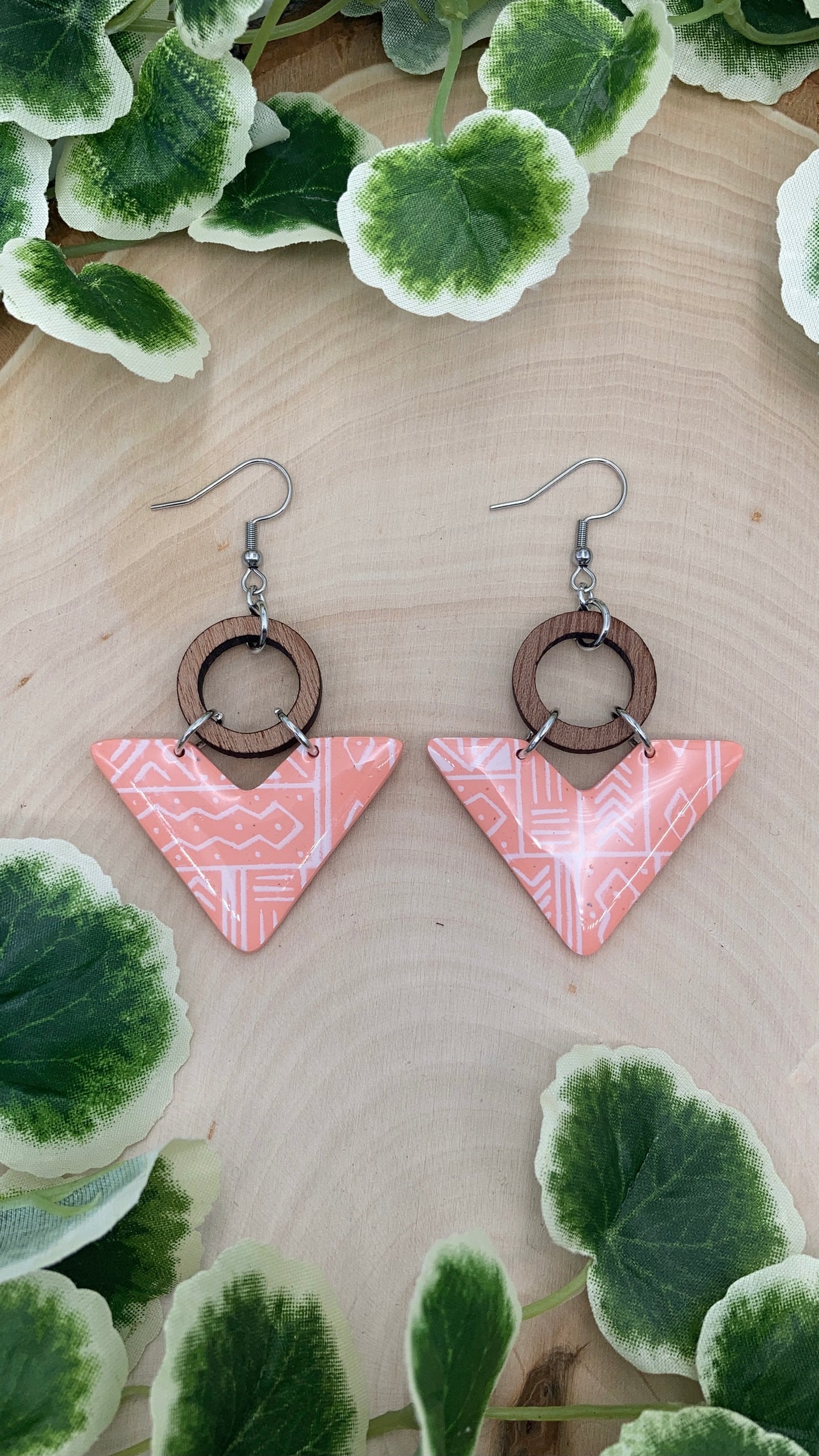 Chevron With Print - Nautical Collection Dangle Earrings