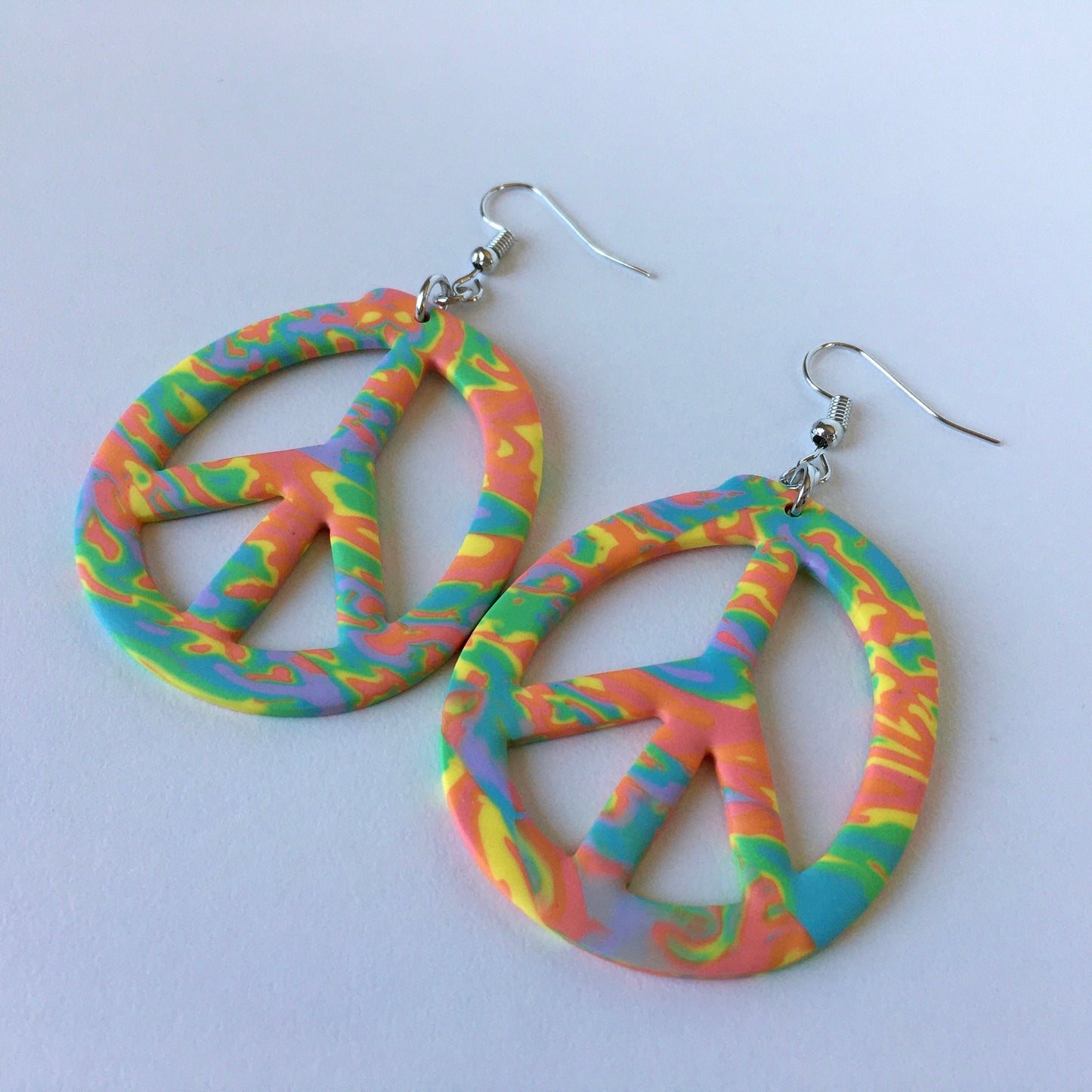 Peace Sign Dangle Earrings