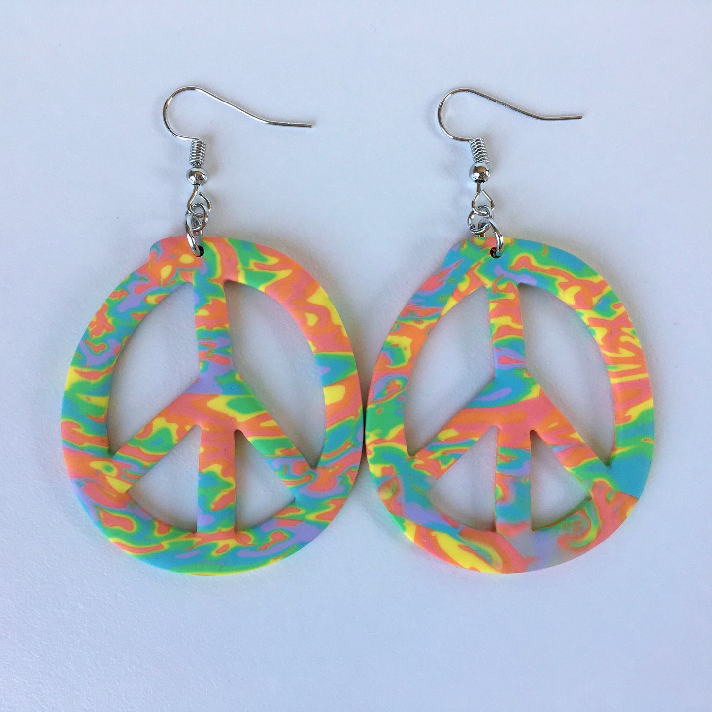 Peace Sign Dangle Earrings